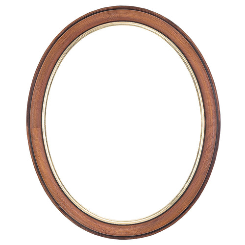 Walnut Oval Picture Frame with Gold edge