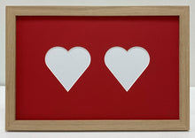 Load image into Gallery viewer, Oak double heart photo frame