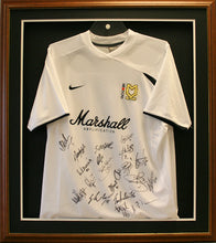 Load image into Gallery viewer, Readymade Shirt Frame. Large Brown with a Gold edge.