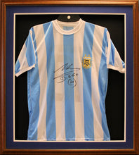 Load image into Gallery viewer, Readymade Shirt Frame. Large Brown with a Gold edge.