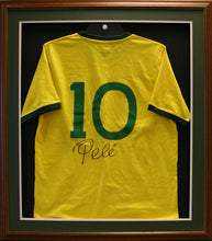 Load image into Gallery viewer, Readymade Shirt Frame. Large Brown with a Gold edge.