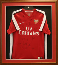 Load image into Gallery viewer, Readymade Shirt Frame. Large Brown with a Gold edge.