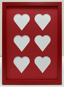 Six Love heart photo frame