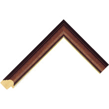 Load image into Gallery viewer, Walnut stain wooden picture frame with gold edge

