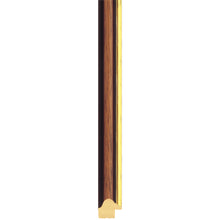 Load image into Gallery viewer, walnut stain dome frame with gold edge
