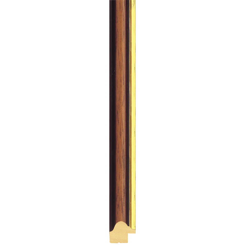 walnut stain dome frame with gold edge