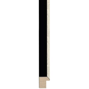 Black paint/Silver finish flat with a bevel profile frame 27mm wide