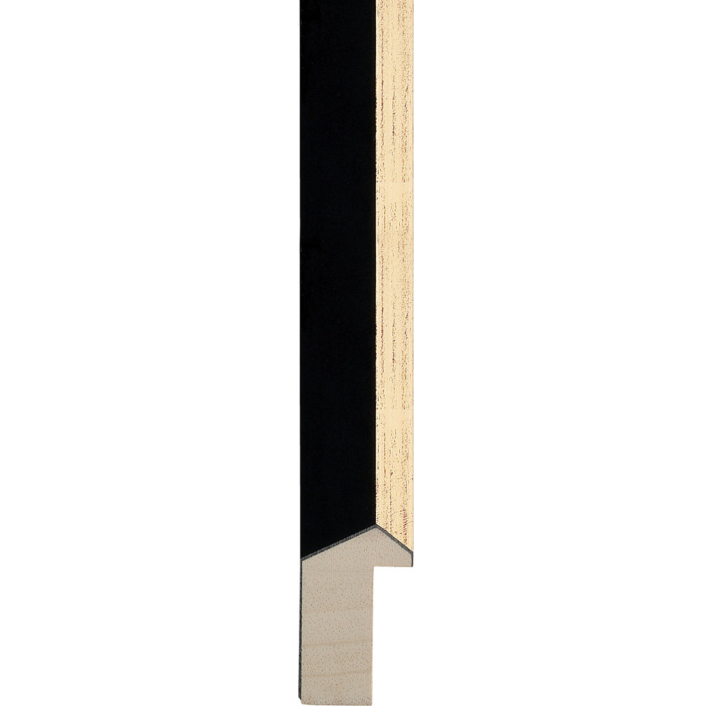 Black paint/Gold finish flat with a bevel profile frame 27mm wide
