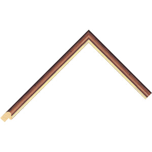 Walnut stain hockey profile frame with gold edge
