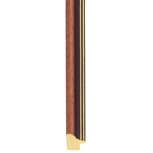 Load image into Gallery viewer, Walnut stain frame with double gold edges
