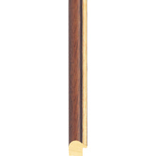 Load image into Gallery viewer, Walnut stain domed frame with gold edge
