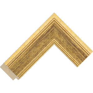 Gold distressed effect frame 51mm wide