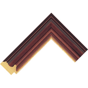 Mahogany stain picture frame with gold edge