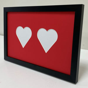 Double Love heart photo frame