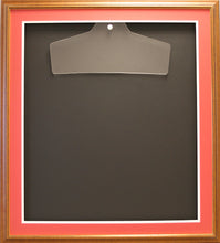 Load image into Gallery viewer, Readymade Shirt Frame. Large Brown with a Gold edge.
