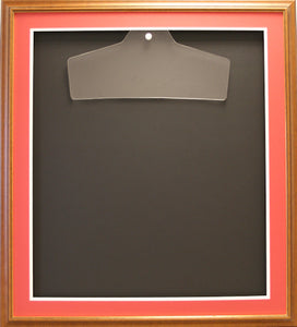 Readymade Shirt Frame. Large Brown with a Gold edge.
