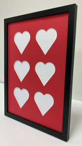 Six Love heart photo frame