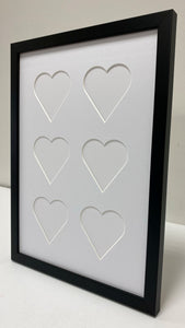 Six Love heart photo frame