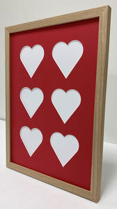 Six Love heart photo frame