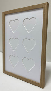 Six Love heart photo frame