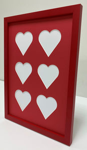 Six Love heart photo frame