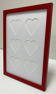 Six Love heart photo frame