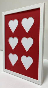 Six Love heart photo frame