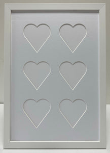 Six Love heart photo frame